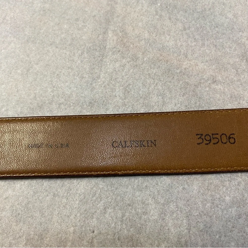 Allen Edmonds Men’s Belt Size 44 Calfskin Leather Brass Buckle Brown Masculine